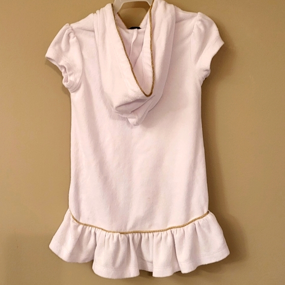 Flapdoodles white terry hooded coverup. - Picture 2 of 6